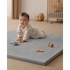 image:imageVegan Leather Baby Play Mat 50x50 Stylish Mordern Decor Bundle with 13 Thick Baby Play Mat 50x50 Ultra Soft Crawling Rug for Floor Light Grey