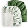 image:imageBlissful Diary Muslin Crib Sheets Fitted for 52x28 Crib Mattress Monstera amp Dark Green Bundle with Muslin Baby Hooded Towel Soft amp Absorbent Bear amp Lamb