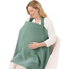 image:imageBlissful Diary Muslin Nursing Cover Cover up with Arch Neckline Roman Green Bundle with Muslin Baby Hooded Towel Soft amp Absorbent Bear amp Giraffe