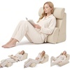 image:imageBlissful Diary Reading Pillow with Adjustable Neck amp Lumbar Support 2 in 1 Wedge Pillow Wider Backrest for Bed Sitting UpWatching TVGamingRestingNursingRecovery Pocket amp Washable Cover Beige