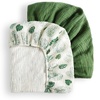 image:imageMuslin Crib Sheets fitted for 52x28 crib mattress Monstera amp Dark Green bundle with Baby Play Mats for Floor 50x50 Playpen Mat Earth Tones Design