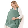 image:imageMuslin Nursing Cover Cover up with Arch Neckline Roman Green bundle with Baby Play Gym Mat Play Mat Activity Mat with 6 Detachable Toys for StageBased Sensory amp Motor Skill Development Sage Green