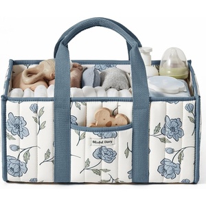 image:imageBlissful Diary Toile Diaper Caddy Organizer Baby Diaper Basket Blue Toile  French Vintage Toile Nursery Storage Basket Gift for Baby Shower Newborn Boy amp Girl Essentials Registry Search Must HavesPeony Blue