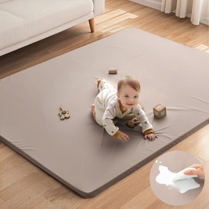 image:imageVegan Leather Baby Play Mat 71x59 stylish mordern decor bundle with Baby Play Mats for Floor 71x59 Inch Earth Tones Design