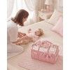 image:imageBlissful Diary Baby Diaper Caddy Organizer HeartQuilted Light Pink  Large amp Portable Nursery Storage Basket Gift for Baby Shower Newborn Girl Essential Registry Search Must Haves