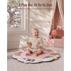 image:imageBlissful Diary Baby Play Gym Baby Activity Mat Playmat Tummy Time Mat  Safari Animals Sensory Play Mat 7 Interactive Toys StageBased Development Washable Playmat Baby Essentials Shower GiftPink Floral