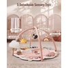 image:imageBlissful Diary Baby Play Gym Baby Activity Mat Playmat Tummy Time Mat  Safari Animals Sensory Play Mat 7 Interactive Toys StageBased Development Washable Playmat Baby Essentials Shower GiftPink Floral
