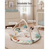 image:imageBlissful Diary Baby Play Gym Baby Activity Mat Playmat Tummy Time Mat  Safari Animals Sensory Play Mat 7 Interactive Toys StageBased Development Washable Playmat Baby Essentials Shower GiftBoho Rainbow