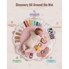 image:imageBlissful Diary Baby Play Gym Baby Activity Mat Playmat Tummy Time Mat  Safari Animals Sensory Play Mat 7 Interactive Toys StageBased Development Washable Playmat Baby Essentials Shower GiftPink Floral