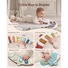 image:imageBlissful Diary Baby Play Gym Baby Activity Mat Playmat Tummy Time Mat  Safari Animals Sensory Play Mat 7 Interactive Toys StageBased Development Washable Playmat Baby Essentials Shower GiftBoho Rainbow