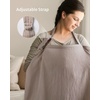 image:imageBlissful Diary Muslin Nursing Cover for Breastfeeding Breathable Breastfeeding Cover up with Arch Neckline for Women Nursing Apron Brown GinghamAgreeable Gray