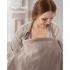 image:imageBlissful Diary Muslin Nursing Cover for Breastfeeding Breathable Breastfeeding Cover up with Arch Neckline for Women Nursing Apron Brown GinghamAgreeable Gray