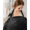 image:imageBlissful Diary Muslin Nursing Cover for Breastfeeding Breathable Breastfeeding Cover up with Arch Neckline for Women Nursing Apron Brown GinghamBlack
