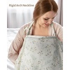image:imageBlissful Diary Muslin Nursing Cover for Breastfeeding Breathable Breastfeeding Cover up with Arch Neckline for Women Nursing Apron Brown GinghamBotanical Leaf
