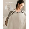 image:imageBlissful Diary Muslin Nursing Cover for Breastfeeding Breathable Breastfeeding Cover up with Arch Neckline for Women Nursing Apron Brown GinghamCream