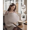 image:imageBlissful Diary Muslin Nursing Cover for Breastfeeding Breathable Breastfeeding Cover up with Arch Neckline for Women Nursing Apron Brown GinghamDotted Agreeable Gray