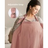 image:imageBlissful Diary Muslin Nursing Cover for Breastfeeding Breathable Breastfeeding Cover up with Arch Neckline for Women Nursing Apron Brown GinghamDusty Pink