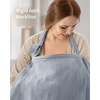image:imageBlissful Diary Muslin Nursing Cover for Breastfeeding Breathable Breastfeeding Cover up with Arch Neckline for Women Nursing Apron Brown GinghamLight Blue