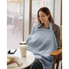 image:imageBlissful Diary Muslin Nursing Cover for Breastfeeding Breathable Breastfeeding Cover up with Arch Neckline for Women Nursing Apron Brown GinghamLight Blue