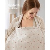 image:imageBlissful Diary Muslin Nursing Cover for Breastfeeding Breathable Breastfeeding Cover up with Arch Neckline for Women Nursing Apron Brown GinghamPink Floral