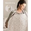image:imageBlissful Diary Muslin Nursing Cover for Breastfeeding Breathable Breastfeeding Cover up with Arch Neckline for Women Nursing Apron Brown GinghamPink Floral