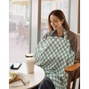 image:imageBlissful Diary Muslin Nursing Cover for Breastfeeding Breathable Breastfeeding Cover up with Arch Neckline for Women Nursing Apron Brown GinghamSage Checkboard