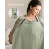 image:imageBlissful Diary Muslin Nursing Cover for Breastfeeding Breathable Breastfeeding Cover up with Arch Neckline for Women Nursing Apron Brown GinghamSage Green