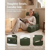 image:imageBlissful Diary Reading Pillow with Adjustable Neck amp Lumbar Support 19  Back Pillow with Armrests for Bed Sitting Up Watching TV Gaming and Relaxing Big Pockets amp Washable Cover GrayGreen