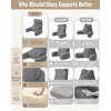 image:imageBlissful Diary Reading Pillow with Adjustable Neck amp Lumbar Support 19  Back Pillow with Armrests for Bed Sitting Up Watching TV Gaming and Relaxing Big Pockets amp Washable Cover GrayGray