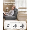 image:imageBlissful Diary Reading Pillow with Adjustable Neck amp Lumbar Support 19  Back Pillow with Armrests for Bed Sitting Up Watching TV Gaming and Relaxing Big Pockets amp Washable Cover GrayGray