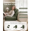 image:imageBlissful Diary Reading Pillow with Adjustable Neck amp Lumbar Support 19  Back Pillow with Armrests for Bed Sitting Up Watching TV Gaming and Relaxing Big Pockets amp Washable Cover GrayGreen