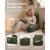 image:imageBlissful Diary Reading Pillow with Adjustable Neck amp Lumbar Support 19  Back Pillow with Armrests for Bed Sitting Up Watching TV Gaming and Relaxing Big Pockets amp Washable Cover GrayGreen