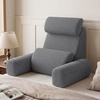 image:imageBlissful Diary Reading Pillow with Adjustable Neck amp Lumbar Support 19  Back Pillow with Armrests for Bed Sitting Up Watching TV Gaming and Relaxing Big Pockets amp Washable Cover GrayGray