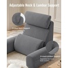 image:imageBlissful Diary Reading Pillow with Adjustable Neck amp Lumbar Support 19  Back Pillow with Armrests for Bed Sitting Up Watching TV Gaming and Relaxing Big Pockets amp Washable Cover GrayGray