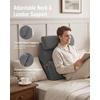 image:imageBlissful Diary Reading Pillow with Adjustable Neck amp Lumbar Support 19  Wider Back Pillow with OpenSide Design for Bed Sitting UpWatching TVGamingRelaxing Big Pockets amp Washable Cover Gray