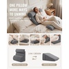 image:imageBlissful Diary Reading Pillow with Adjustable Neck amp Lumbar Support 19  Wider Back Pillow with OpenSide Design for Bed Sitting UpWatching TVGamingRelaxing Big Pockets amp Washable Cover Gray