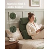 image:imageBlissful Diary Reading Pillow with Adjustable Neck amp Lumbar Support 19  Wider Back Pillow with OpenSide Design for Bed Sitting UpWatching TVGamingRelaxing Big Pockets amp Washable Cover Green