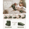 image:imageBlissful Diary Reading Pillow with Adjustable Neck amp Lumbar Support 21  Wider Back Pillow with OpenSide Design for Bed Sitting UpWatching TVGamingRelaxing Big Pockets amp Washable Cover Green