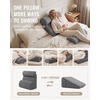 image:imageBlissful Diary Reading Pillow with Adjustable Neck amp Lumbar Support 21  Wider Back Pillow with OpenSide Design for Bed Sitting UpWatching TVGamingRelaxing Big Pockets amp Washable Cover Gray