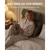 image:imageBlissful Diary Reading Pillow with Adjustable Neck amp Lumbar Support 21  Wider Back Pillow with OpenSide Design for Bed Sitting UpWatching TVGamingRelaxing Big Pockets amp Washable Cover Green