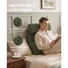 image:imageBlissful Diary Reading Pillow with Adjustable Neck amp Lumbar Support 21  Wider Back Pillow with OpenSide Design for Bed Sitting UpWatching TVGamingRelaxing Big Pockets amp Washable Cover Green