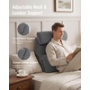 image:imageBlissful Diary Reading Pillow with Adjustable Neck amp Lumbar Support 21  Wider Back Pillow with OpenSide Design for Bed Sitting UpWatching TVGamingRelaxing Big Pockets amp Washable Cover Gray