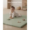 image:imageBlissful Diary Vegan Leather Baby Play Mat 71x59 Light Green  thick cushion safe and soft fabric waterproof and wip clean indoor use nonslip bottom stylish mordern decorLight Green