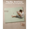 image:imageBlissful Diary Vegan Leather Baby Play Mat 71x59 Light Green  thick cushion safe and soft fabric waterproof and wip clean indoor use nonslip bottom stylish mordern decorLight Green