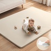 image:imageBlissful Diary Vegan Leather Baby Play Mat 71x59 Light Green  thick cushion safe and soft fabric waterproof and wip clean indoor use nonslip bottom stylish mordern decorBeige