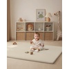 image:imageBlissful Diary Vegan Leather Baby Play Mat 71x59 Light Green  thick cushion safe and soft fabric waterproof and wip clean indoor use nonslip bottom stylish mordern decorBeige