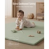 image:imageBlissful Diary Vegan Leather Baby Play Mat 71x59 Light Green  thick cushion safe and soft fabric waterproof and wip clean indoor use nonslip bottom stylish mordern decorLight Green