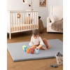 image:imageBlissful Diary Vegan Leather Baby Play Mat 71x59 Light Green  thick cushion safe and soft fabric waterproof and wip clean indoor use nonslip bottom stylish mordern decorLight Gray