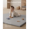 image:imageBlissful Diary Vegan Leather Baby Play Mat 71x59 Light Green  thick cushion safe and soft fabric waterproof and wip clean indoor use nonslip bottom stylish mordern decorLight Gray
