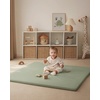 image:imageBlissful Diary Vegan Leather Baby Play Mat 71x59 Light Green  thick cushion safe and soft fabric waterproof and wip clean indoor use nonslip bottom stylish mordern decorLight Green